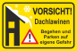 Preview: Warnschild Winterschild Querformat Gelb Vorsicht Dachlawinen begehen und Parken auf eigene Gefahr